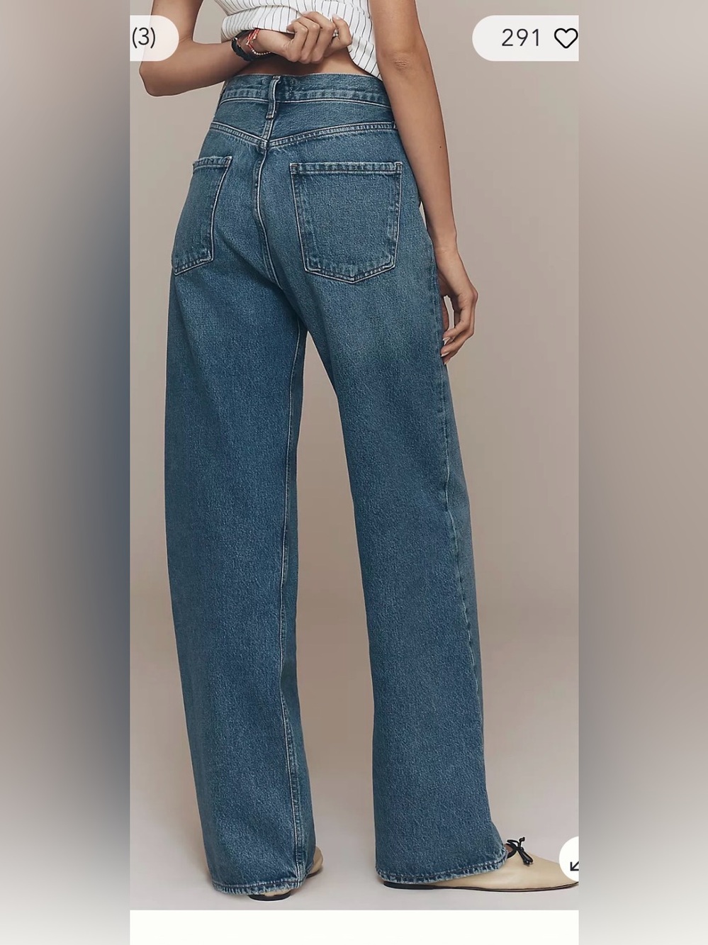 AGOLDE Ren High-Rise Wide-Leg Jeans Carpenter Dark Wash 27 $248 - Picture 2 of 6